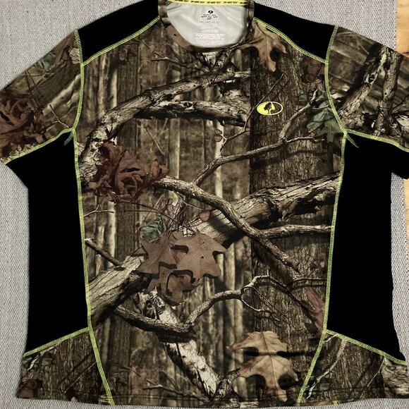 Mossy Oak Break-Up Performance Shirt Men's 2XL Brown Camo Dri-More Tech Hunting - Picture 4 of 11